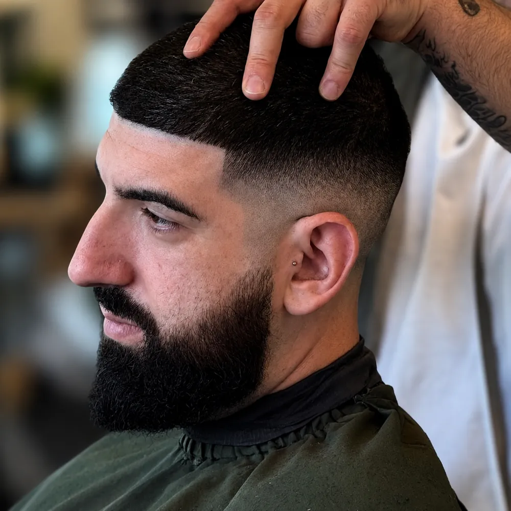Corte masculino com degradê finalizado na Call Barber Shop